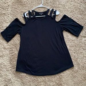 Black cold shoulder shirt